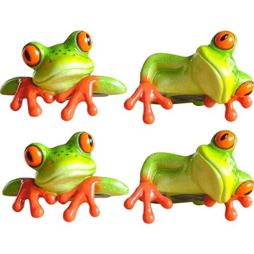 4 Piece Resin Crafts Frog Sculptures Office Decoration Ornament Children Toy