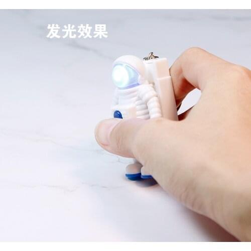 Robot Astronaut Spaceman Keychain LED Light Sounding Science Fiction Cosmic Earth Theme Toy keychian Children Gifts