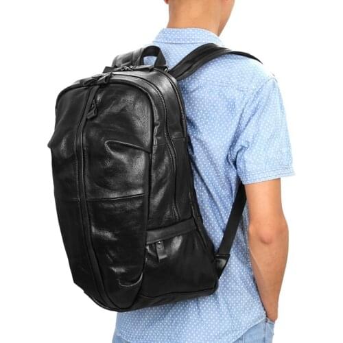 Men Male Bagpack Featured Daypack of Genuine Leather Original Handmade Soft Leather Backpack Travel Bag