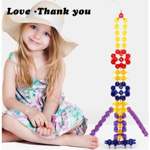 Snowflake building blocks large plastic spell insert boys and girls children 1-7 years old toys