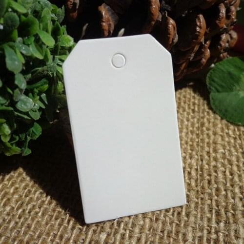 100pcs Trapezoid White Gift Tag Wedding Party Decoration Blank Paper Tag 5x3cm Price Label Hang Tag Hemp String Included