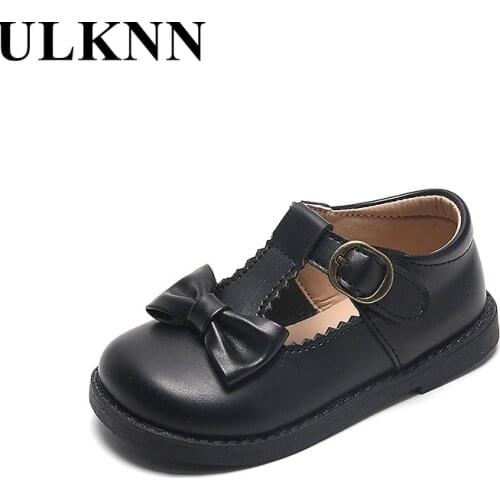 ULKNN Walker For Baby White Anti-Slippery Girl Shoes For Toddlers Kids Black Party Leather Shoes Trend A Girl Store Shoe