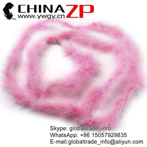 Leading Supplier CHINAZP Factory 20yards/lot 10G/piece Selected Quality Dyed Light Pink Turkey Marabou Feather Boas