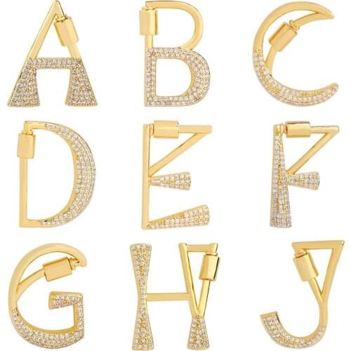 Juya DIY Pendant Name Jewelry Making Supplies Handmade Creative Initial Letters Carabiner Fastener Screw Lock Clasps Accessories