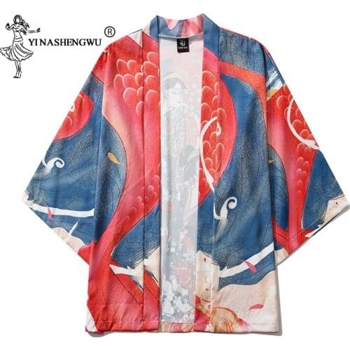 Women Cardigan Kimono Yukata Shirt Summer Girls Sunscreen Kimonos Top Beach Coat Printed Harajuku Casual Japanese Samurai Woman