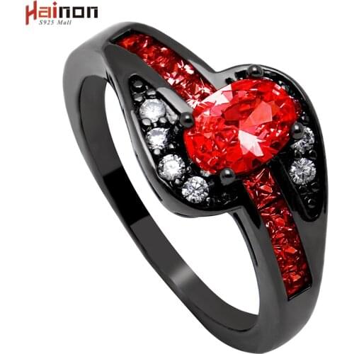Special Design Vintage Black Gun Plated Loyal Blue CZ Ring for Women Party Cocktail Ring Sale Elegant New Fashion Jewelry