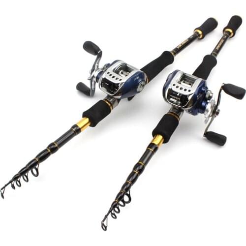 1.8M 2.1M 2.4M 2.7M Casting Rod and Reels Set carbon lure fishing pole telescopic Trout rod lure 7g-28g M power fishing fish