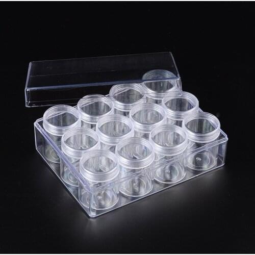 12pcs/Set Clear Plastic Rectangle Bead Storage Containers jewelry Jars Packaging,16x12.2x5.5cm F70