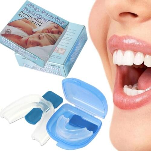 3PCS/Set Anti Snore Mouthpiece Apnea Breathe Aid Silent Snore Device Sleeping Equipment Tooth Cover With Storage Case