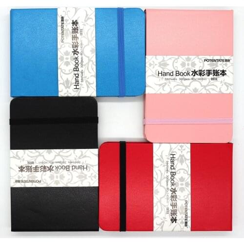 300G Travel Watercolor Notebook 24 Hand Ledger Sketchbook Fine Lines Portable Watercolor Notebook Pocket Notebook
