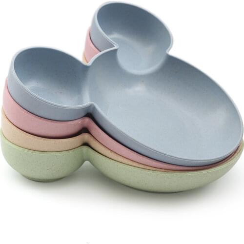 Kid Cartoon Mouse Mickey Bowl Dishes Lunch Box Kid Baby Children Infant Baby Rice Feeding Bowl Plastic Snack Plate Tableware