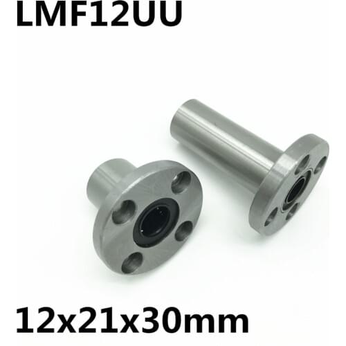 2pcs LMF12UU LMF12 flange ball bearing Used for 12mm linear guide Free shipping 12X21X30 mm