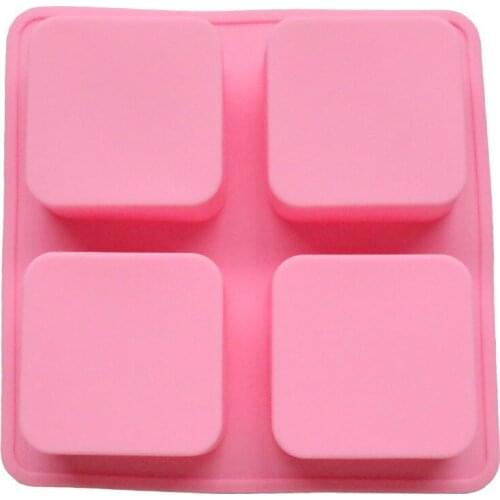 Geometric Basic Plain Square Lotion Soap Bar Mold Candle Making Fondant Cake Silicone Chocolate Candy Mold Color Random Gift