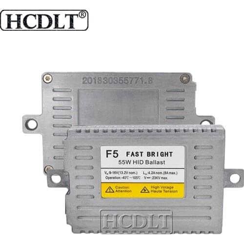 HCDLT 2PCS F5 55W Xenon HID Ballast AC Slim Fast Bright Quick Start 12V Original DLT Xenon Reactor For H1 H3 H7 H11Car Headlight