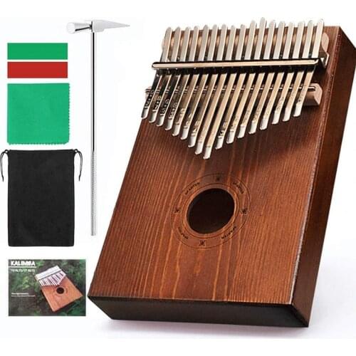 Kalimba 17 Keys Thumb Piano High Quality Wood Mahogany Mbira Body Musical Instruments Creative Music Box with Accessories