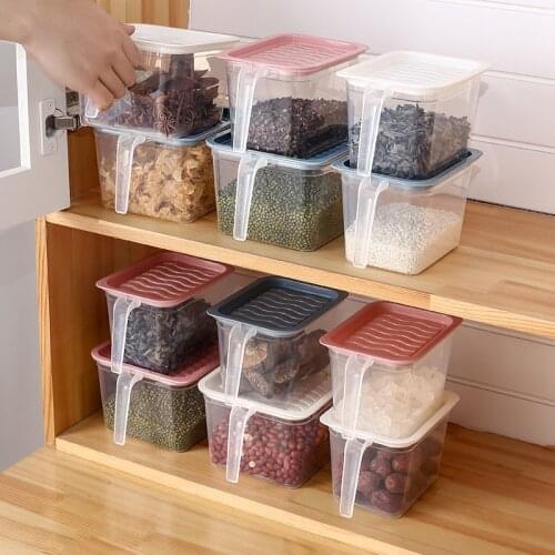 Kitchen Transparent Storage Box Plastic Storage Grain Beans Sealed Home Organizer Food Container Refrigerator Storage Boxes
