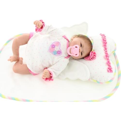 45cm Reborn Baby Dolls Kids Playmates Accompany Little Princess Sleeping Dolls with Wings Blankets Clothes Brinquedods for Gifts