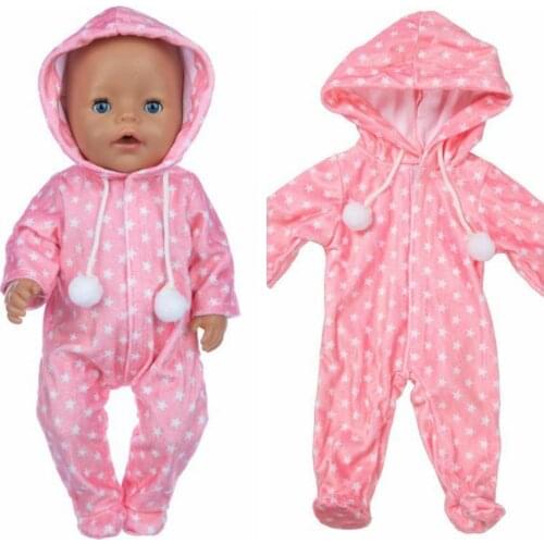43cm Baby Doll Clothes 17 inch Doll Pink Blue Star Bathrobe Nenuco Ropa y su Hermanita Toy Doll Outfit 18 inch Girl Doll Outwear