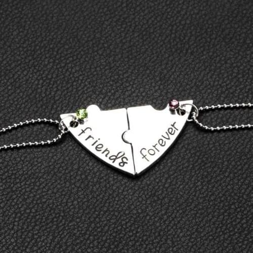 Best Friend Forever and Ever Friendship Necklace Set 4 Pieces Heart Shape Puzzle