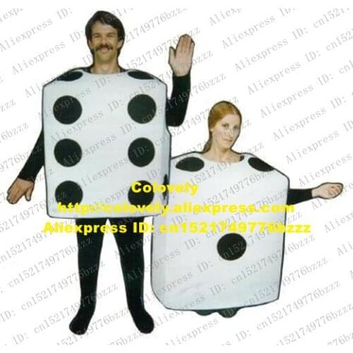 Smart White Game Dice Mascot Costume Mascotte Devils Bones Galloping Dominoes Craps With Much Black Spots No.3883 Free Ship
