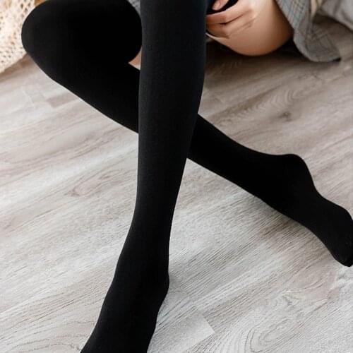 1Pair Mini Women Girls Fashion School Student Socks Spring Summer Opaque Over Knee Thigh High Elastic Sexy Stockings Black White