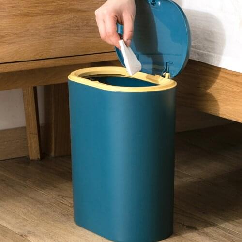Trash Can Household Bathroom Special Gap With Cover Living Room Bedroom Kitchen Light Luxury Waste Paper Basket Bucket