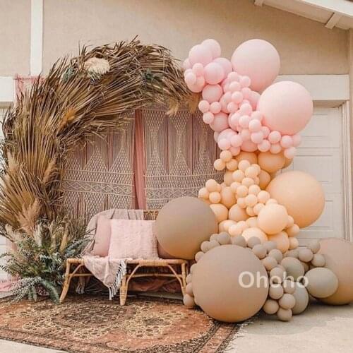 Ohoho Retro Balloons Arch Set Birthday Party Wedding Decoration Baby Shower Girl Mother Day Baptism Ballons Garland Accessories