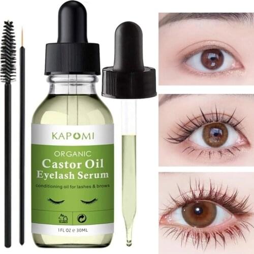 Natural Castor Oil Eyelash Growth Serum Hair Treatment Eyebrow Rapid Growth Liquid Essential Oil Makeup Eyelash Enhancer