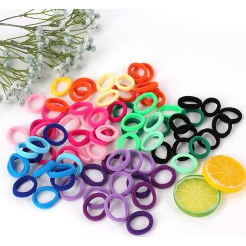 Oaoleer 50PCS/Set New Hair Tie Small Korea Daisy Packaging Color Towel Ring Simple Hair Rope Girly Cute Candy Color Head Strap