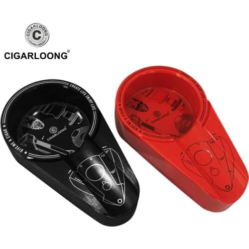 Portable Alloy Cigar Ashtray Mini Travel Cigarette Cigars Ashtrays 1 Cigar Rest Holder Cuba Accessories CE-0021