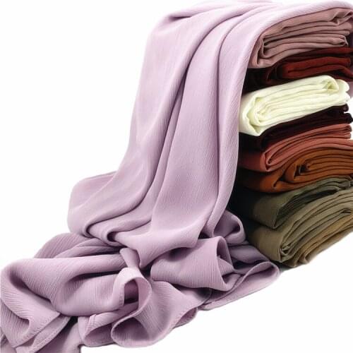 Plain Chiffon Scarf Crinkle Hijab Women Muslim Scarves Long Female Scarves Islam Bufanda 10pcs/lot