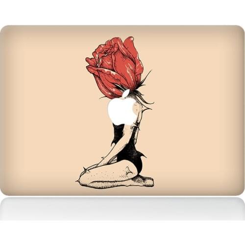 Rose girl Vinyl Decal Sticker For DIY MacBook Air Pro Retina 11 13 15 inch Decal for Mac Laptop Full Cover Skin Sticker