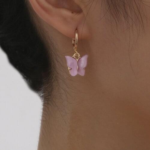 Butterfly Love Earring Pendant Fashion Jewelry Drop Earrings For Women 2020 Wholesale Charm Gift Cute Sweet Kpop