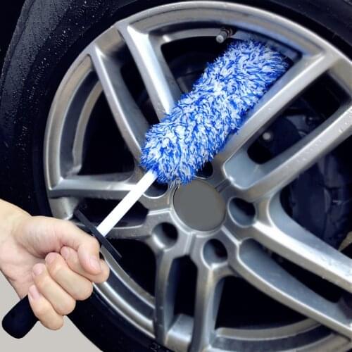 Car wheel tire cleaning brush Microfiber wheel brush rim, spokes, wheel barrel and brake caliper (with non-slip handle), automat