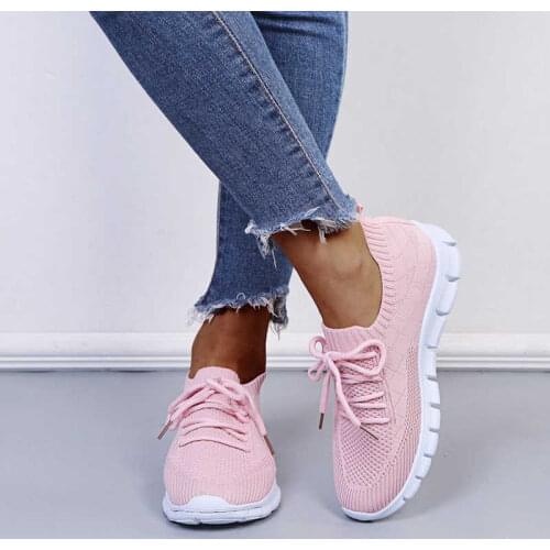 Sports Shoes Breathable Flying Woven Casual Socks Shoes Lace-up Womens Shoes Running Shoes Spring 2021