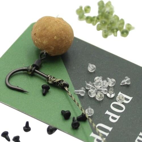 100PCS Carp Fishing Hook Stops Carp Rig Hook Stopers Rubber Beads Sliding Hook Stop for Carp Fishing Hair Rig Tackle Accessories