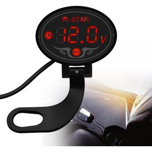 Super Waterproof Digital Panel Voltmeter Meter Tester Led Display For Kawasaki ZX636R GTR1400 VERSYS 300X NINJA 300 250R 400R