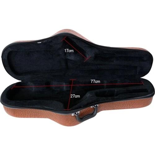 High-end Alto Saxophone Case Hardshell Bb Alto Sax Carrying Case with Handle Saxophone Box Container Woodwind Instrument Storage