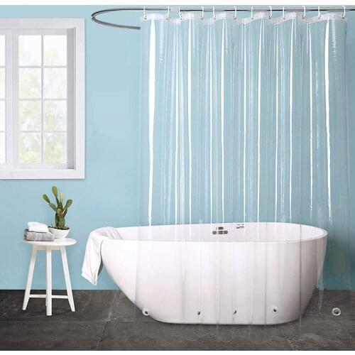 Shower Curtain Transparent Bath Curtain Waterproof White Plastic Shower Curtains Liner Home Bathroom Mildew PEVA Bath Curtains