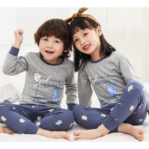 Winter Boys Girls Pajamas Children Sleepwear Cotton Pyjamas Kids Christmas Pijamas Baby Girls Clothes Sets For 4 6 8 10 12 Years