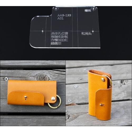 1Set Acrylic Key case set Leather Template Model Handwork Leather Craft Sewing Pattern Tools 4.5*10*2cm