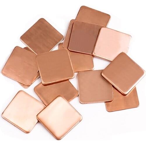 10PCS/LOT Thickness 0.1/0.2/0.3/0.4/0.5/0.6/0.8/1MM Heatsink Copper Shim Thermal Pads For Laptop IC Chipset GPU CPU 15x15MM