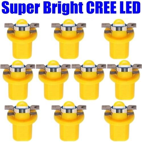 10pcs T5 B8.5D 509T CREE Chip LED Auto Dashboard Indicator Instrument Light Gauge Speedo Dash Bulb B8.5 Car Wedge Interior Lamp