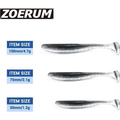 5cm 7.5cm 10cm 10pcs/lot Fishing Lure Floating Bait T Tail Bass Easy Shiner Soft Lures for Fishing Jig Swimbait Silicone Bait