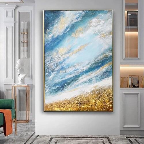 Hand Painted Abstract Art Painting Home Decor Picture Sky Canvas Painting Handmade Modern Wall Art Paintings For Living Room