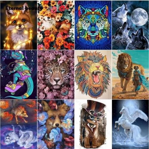 5D Diy Diamond Painting Animals Flowers and Beautiful Girls Full Diamond Embroidery Lion Cross Stitch Kits Diamond Mosaic Gift