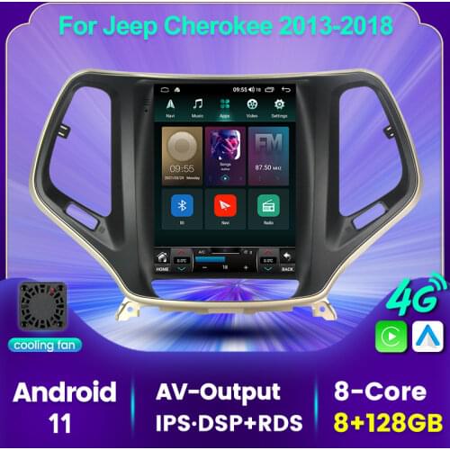 Tesla Style Screen Android10.0 6G+128GB Car Radio Navigation GPS For Jeep Cherokee 5 KL 2013-2018 Car Multimedia Player Carplay