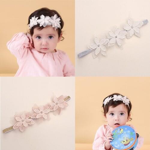 Flower Crown Headband Chiffon Flower wreath Baby Girl headbands Toddler pink Hairband Festival Bridesmaid