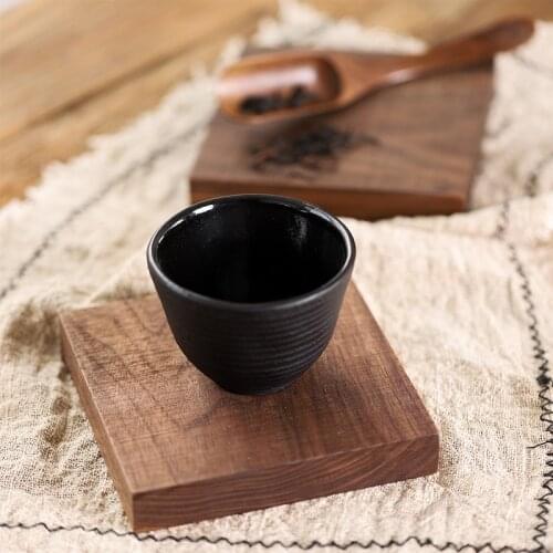 Solid wood hand-made retro pot with dry bubble table pot mat Japanese kung fu tea ceremony to raise black walnut wooden pot tote