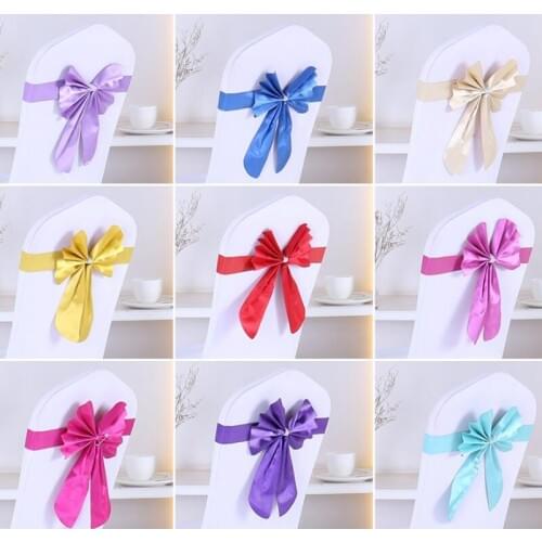 Tie Shape Elasticity Chairs Sashes Wrinkle Wedding Supplies Reusable Chair Cover Sash Bow Free Shipping LX4308
